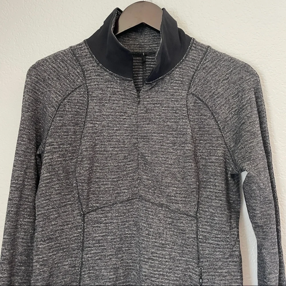 LULULEMON Runderful 1/2 Zip Black Heathered Pullover 8